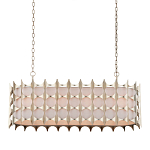 Люстра овальной формы с фактурным серебряным каркасом и тканевым абажуром Silver Honeycomb варинант исполнения - 3 | Loft Concept в Самаре