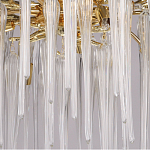 Люстра золотого цвета с декоративными ветками и длинными прозрачными стеклянными подвесами в форме сосулек Droplet Chandelier варинант исполнения - 4 | Loft Concept в Самаре