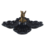 Менажница темно-синяя фарфоровая с бронзовой фигуркой ангела Eden Garden варинант исполнения - 1 | Loft Concept в Самаре