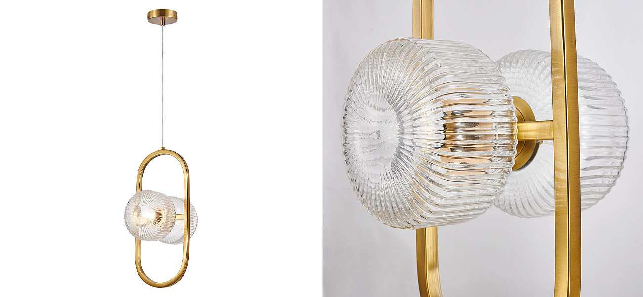 Подвесной светильник с рельефными плафонами Blown Glass Подвесной светильник с рельефными плафонами Blown Glass - Loft-Concept в Самаре