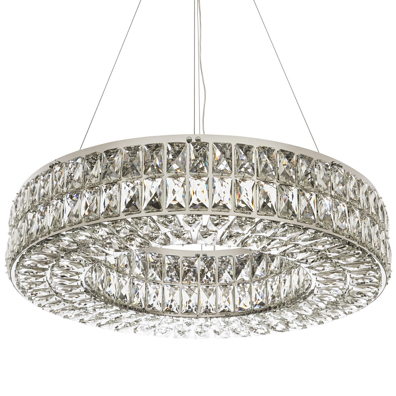 Круглая люстра с хрустальным декором Langlais Crystal Chrome Chandelier Прозрачное Стекло Хром Круглая люстра с хрустальным декором Langlais Crystal Chrome Chandelier Прозрачное Стекло Хром в Самаре | Loft Concept
