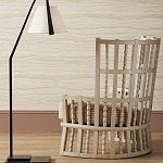 Торшер с черным каркасом и белым тканевым абажуром в форме конуса Stylish Solution варинант исполнения - 4 | Loft Concept в Самаре