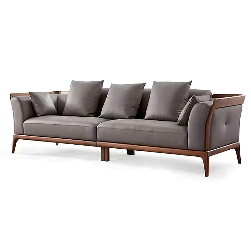 Диван c каркасом из массива дерева Walnut Wood Sofa Орех Диван c каркасом из массива дерева Walnut Wood Sofa Орех в Самаре | Loft Concept