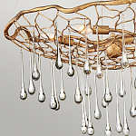 Люстра подвесная золотого цвета с металлическим сетчатым основанием и стеклянными каплевидными подвесками Hinkley варинант исполнения - 5 | Loft Concept в Самаре