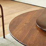 Стол обеденный круглый с двойной столешницей Walnut Wood Table варинант исполнения - 6 | Loft Concept в Самаре