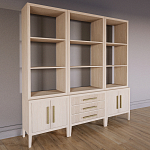 Модульный стеллаж Primo из трех составных элементов Светлый дуб варинант исполнения - 3 | Loft Concept в Самаре