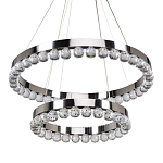 Люстра с двумя кольцами цвета хром и прозрачными хрустальными шарами по периметру Sacramento Transparent Balls Chandelier варинант исполнения - 1 | Loft Concept в Самаре