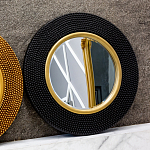 Зеркало в черной фактурной раме с золотым кантом Summon the Light варинант исполнения - 7 | Loft Concept в Самаре