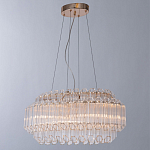 Люстра подвесная многослойная с прозрачными хрустальными трубками и золотистым каркасом Hexagon Tube Light варинант исполнения - 2 | Loft Concept в Самаре