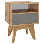 Тумба прикроватная с ящиком и фасадом цвета серый бетон Grace of Furniture варинант исполнения - 1 | Loft Concept в Самаре