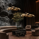 Люстра подвесная с прозрачными стеклянными птичками на ветвях Диаметр 80 см Serip Voa варинант исполнения - 11 | Loft Concept в Самаре