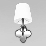 Бра с белым текстильным абажуром и декоративным основанием в виде четырехлистника с зеркальной вставкой Vitorino варинант исполнения - 10 | Loft Concept в Самаре