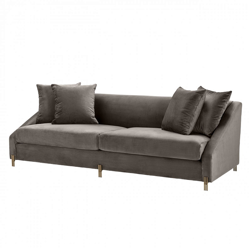 Диван Eichholtz Sofa Candice grey Серый Латунь Диван Eichholtz Sofa Candice grey Серый Латунь в Самаре | Loft Concept