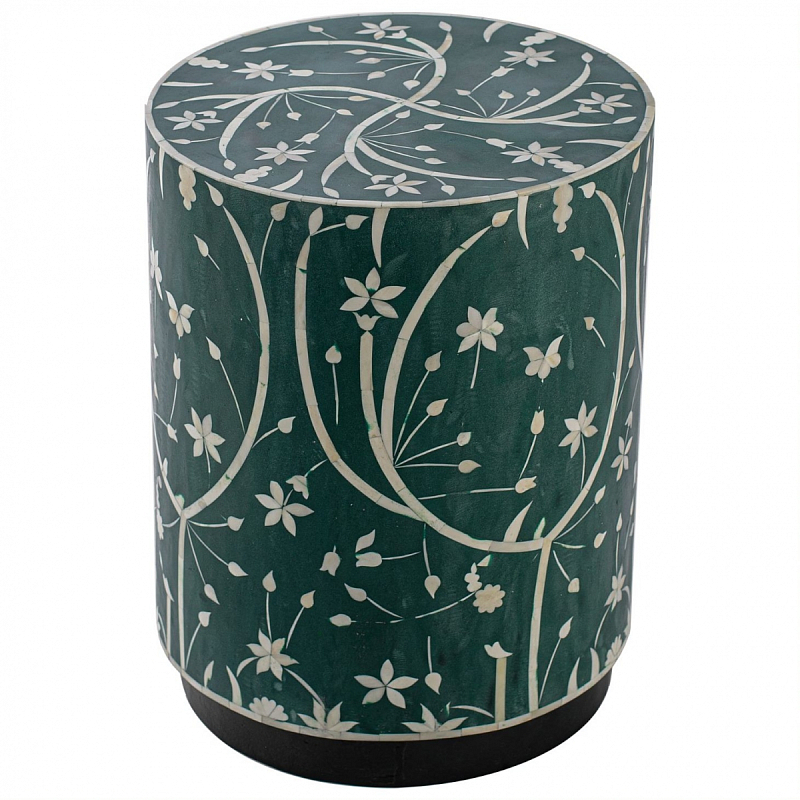 Табурет Green Flower Indian Bone Inlay stool Зеленый в Самаре | Loft Concept 