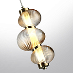 Подвесной светильник с 3-мя рифлеными стеклянными шарами Marcelh Light варинант исполнения - 5 | Loft Concept в Самаре