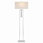 Торшер с прямоугольным тканевым абажуром на белом мраморном основании Silver Threads варинант исполнения - 1 | Loft Concept в Самаре