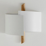 Бра из металла и дерева Ruell White Metal Wooden Wall Lamp варинант исполнения - 2 | Loft Concept в Самаре