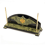 Настольный письменный набор из змеевика с гербом РФ Successful Leader варинант исполнения - 2 | Loft Concept в Самаре