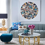 Дизайнерский журнальный столик чёрный с круглой столешницей Arycy варинант исполнения - 1 | Loft Concept в Самаре