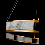 Люстра в виде кольца из натурального камня Golden Alavastor варинант исполнения - 3 | Loft Concept в Самаре