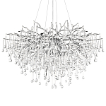 Люстра подвесная с прозрачными стеклянными подвесками в форме капель Диаметр 100 см Droplet Chandelier варинант исполнения - 18 | Loft Concept в Самаре