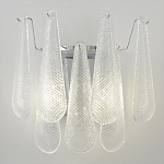 Бра с подвесками из рифленного стекла в форме капель на основании цвета хром Textured Glass варинант исполнения - 5 | Loft Concept в Самаре