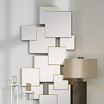 Золотое зеркальное панно из зеркальных квадратов Overlapping варинант исполнения - 3 | Loft Concept в Самаре