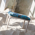 Банкетка из массива бука с цветочным принтом Turquoise Beige Chinoiserie Imperial  Garden Banquette варинант исполнения - 5 | Loft Concept в Самаре