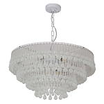 Люстра подвесная круглая с молочными стеклянными подвесками в форме капель Droplet Chandelier варинант исполнения - 1 | Loft Concept в Самаре