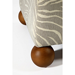 Банкетка Wakonda Gray Zebra с деревянными шариками  варинант исполнения - 5 | Loft Concept в Самаре