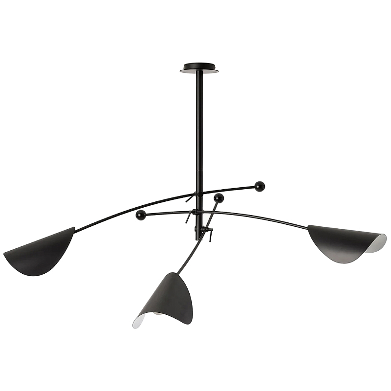 Потолочный светильник с подвижными плафонами Aracea Black Ceiling Lamp Черный Потолочный светильник с подвижными плафонами Aracea Black Ceiling Lamp Черный в Самаре | Loft Concept