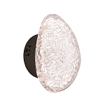 Бра с прозрачным рельефным плафоном на черном металлическом основании Iona варинант исполнения - 1 | Loft Concept в Самаре