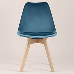 Стул с мягким велюровым сиденьем Arvika Blue варинант исполнения - 3 | Loft Concept в Самаре