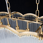 Люстра прямоугольная на цепях с прозрачными трубками и волнистым краем Nembus варинант исполнения - 9 | Loft Concept в Самаре