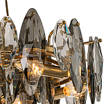 Люстра подвесная с овальными подвесками из стекла дымчатого цвета Harlow Crystal Round варинант исполнения - 2 | Loft Concept в Самаре