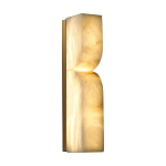 Бра с изогнутым плафоном из белого алебастра на прямоугольном основании Cryptocrystalline Stone варинант исполнения - 3 | Loft Concept в Самаре