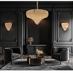 Люстра с каскадом из прозрачного хрусталя Constant Sparks варинант исполнения - 16 | Loft Concept в Самаре