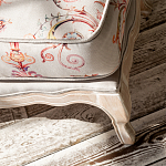 Мягкая банкетка из массива бука серая с растительным орнаментом Raffael Grey Floral Banquette варинант исполнения - 3 | Loft Concept в Самаре