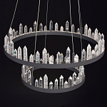 Люстра с двумя кольцами черного цвета с хрустальными элементами QUARTZ CRYSTAL варинант исполнения - 4 | Loft Concept в Самаре