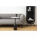 Кофейный столик с белой мраморной столешницей на черном основании Tall Coffee Black and White Table варинант исполнения - 1 | Loft Concept в Самаре