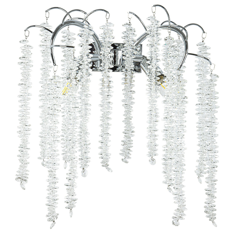 Бра с хрустальными подвесками Bunch of Crystal Berries Silver Wall Lamp Прозрачный Серебряный Бра с хрустальными подвесками Bunch of Crystal Berries Silver Wall Lamp Прозрачный Серебряный в Самаре | Loft Concept