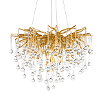 Люстра подвесная с прозрачными стеклянными подвесками в форме капель Диаметр 60 см Droplet Chandelier варинант исполнения - 18 | Loft Concept в Самаре