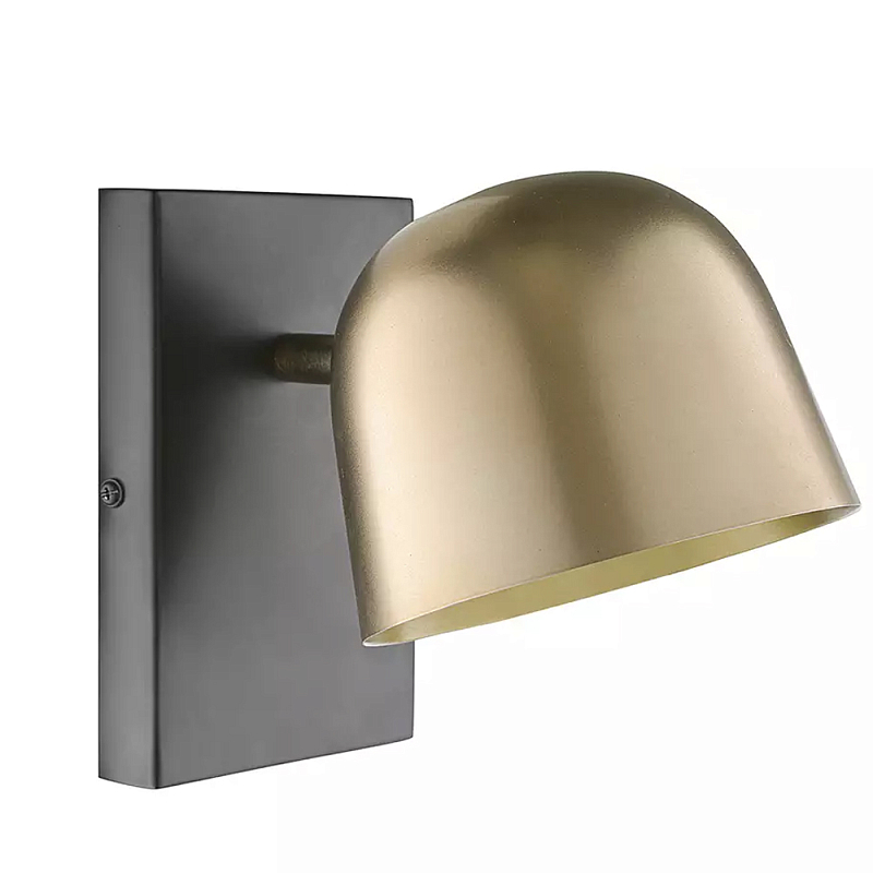 Бра с наклонным плафоном в сочетании золотистого и чёрного цвета Sconce with Sloping Shade Золотой Черный в Самаре | Loft Concept 