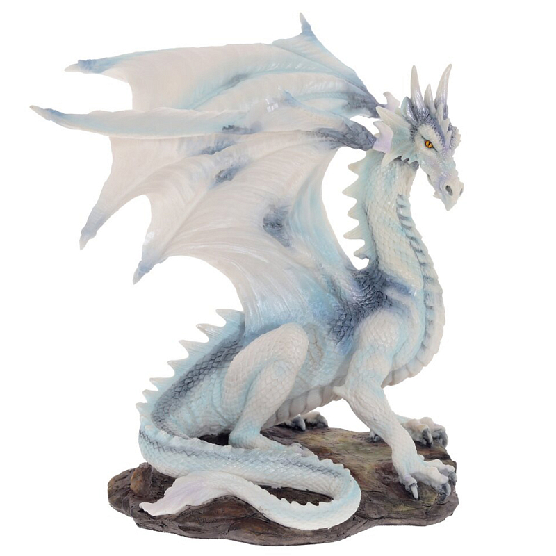 Декоративная статуэтка Белый Дракон Dragon White Statuette Белый Светло-синий Коричневый Декоративная статуэтка Белый Дракон Dragon White Statuette Белый Светло-синий Коричневый в Самаре | Loft Concept