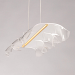 Люстра линейная с 3-мя белыми волнистыми плафонами Wave Line варинант исполнения - 7 | Loft Concept в Самаре