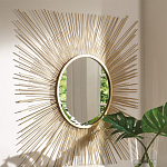 Зеркало-солнце круглое с золотыми лучам Sunrise варинант исполнения - 1 | Loft Concept в Самаре