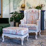 Кресло из массива бука серое с растительным орнаментом Raffael Floral Grey Armchair варинант исполнения - 10 | Loft Concept в Самаре