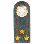 Часы погон ВС подарочные настольные из натурального камня Змеевик Military Clock варинант исполнения - 4 | Loft Concept в Самаре