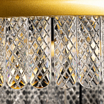 Люстра двухъярусная с золотого цвета и прозрачными подвесками Pettico варинант исполнения - 8 | Loft Concept в Самаре