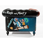 Кресло "Умный Умник" Rick and Morty graffiti chair натуральная кожа  варинант исполнения - 3 | Loft Concept в Самаре